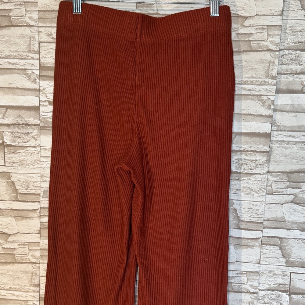 LOFT Petite Small Rust Red Ribbed Pants - Picture 3 of 11